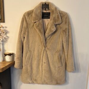Women's Lucky Brand Tan Faux Fur Coat